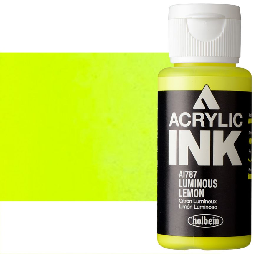 Holbein Acrylic Ink - Luminous Lemon, 30ml