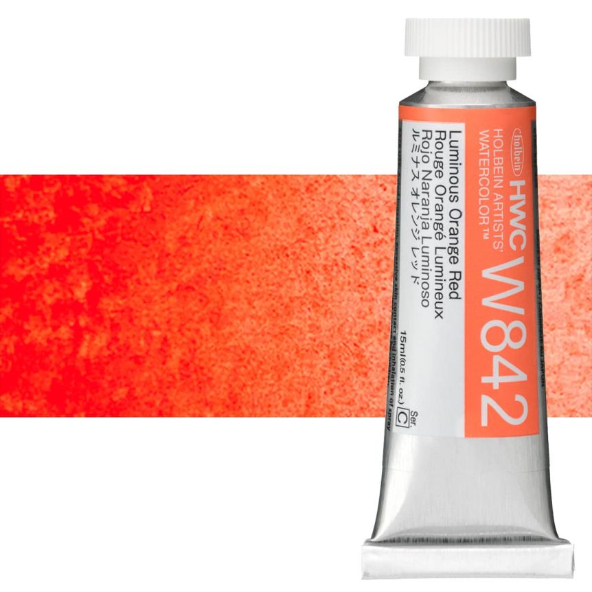 Holbein Artists' Watercolor - Luminous Orange Red, 15ml Tube