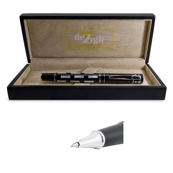 Stein Design Luxury Pen Mother of Pearl Fine Writing Pen - Black Rollerball