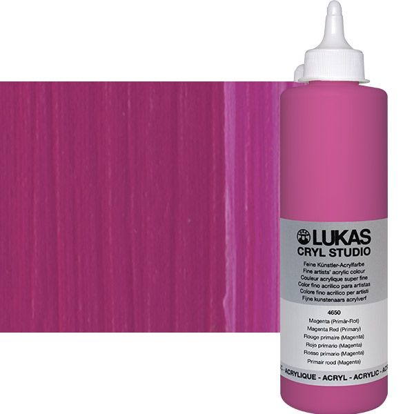 Cryl Studio Acrylic Paint - Magenta Red (Primary), 500ml Bottle