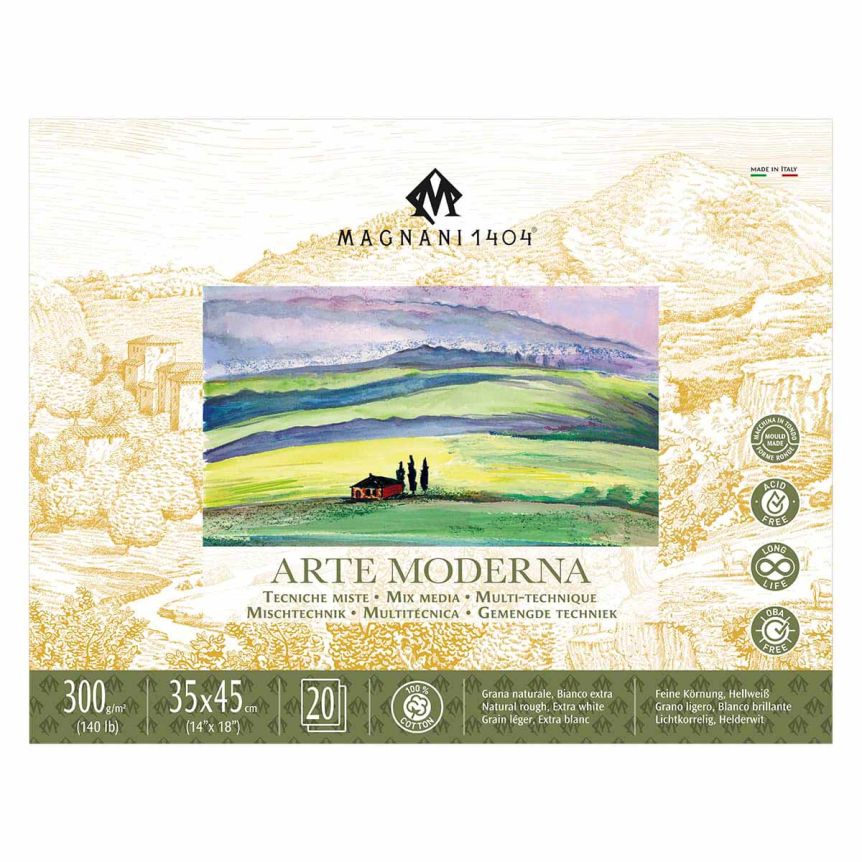 Magnani 1404 Arte Moderna Mix Media Pad 140lb - 14" x 18" (20 Sheets)