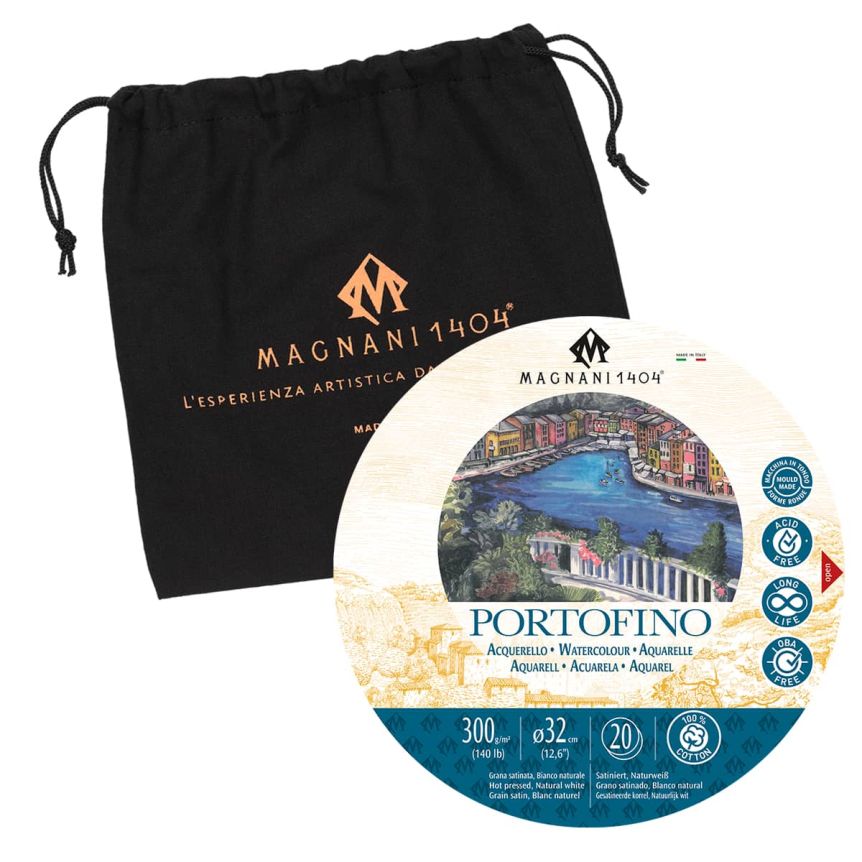 Magnani Portofino Watercolor Block 140lb Hot Press - 12.6" Diameter, Round