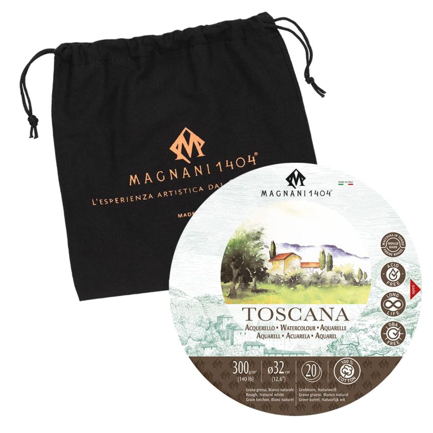 Magnani Toscana Watercolor Block 140lb Rough - 12.6" Diameter, Round