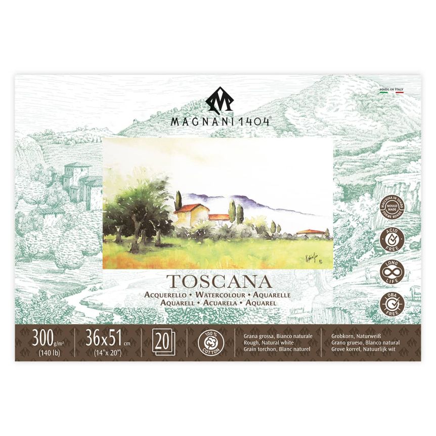 Magnani Toscana Watercolor Block 140lb Rough - 14" x 20"