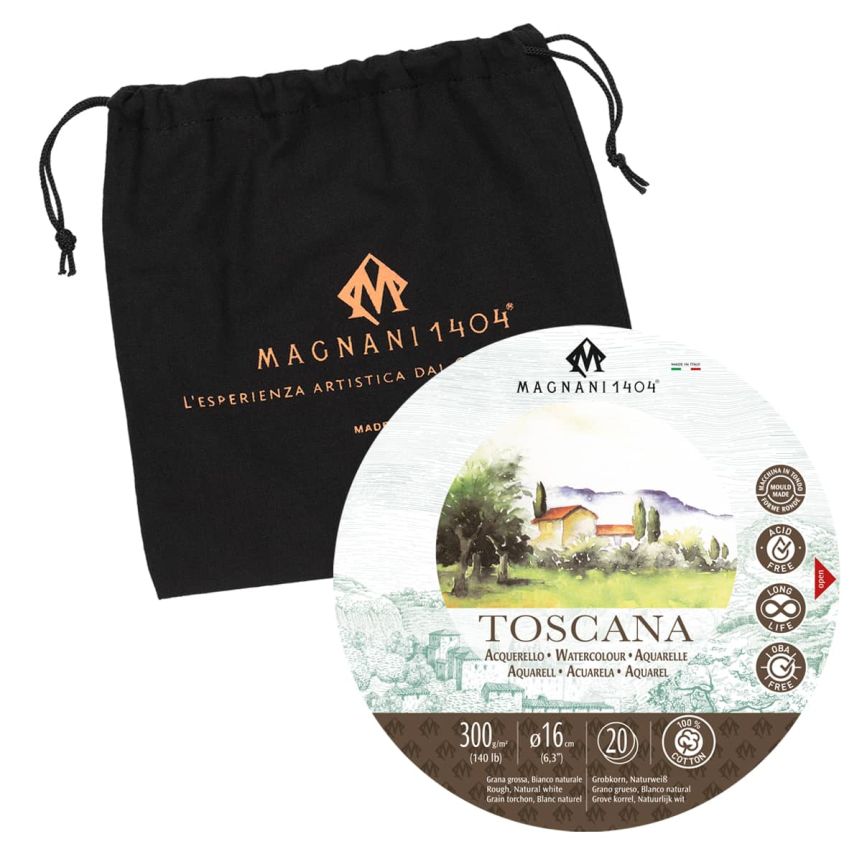 Magnani Toscana Watercolor Block 140lb Rough - 6.3" Diameter, Round