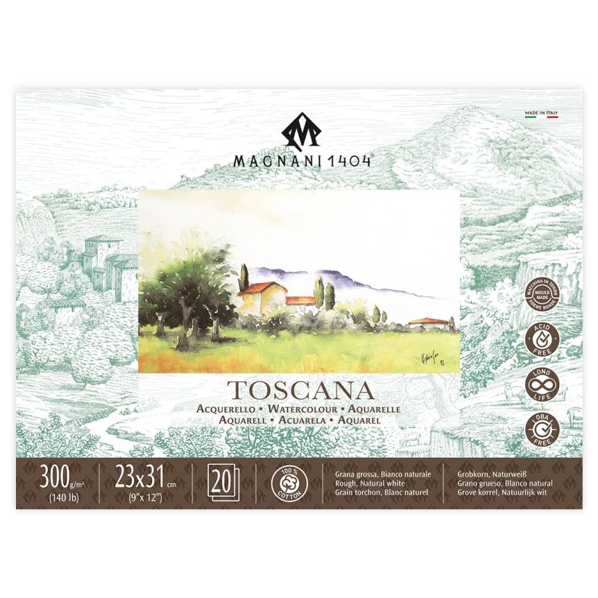 Magnani Toscana Watercolor Block 140lb Rough - 9" x 12"