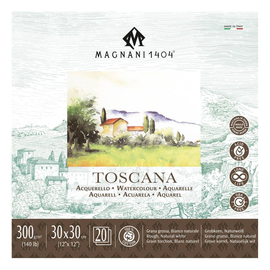 Magnani Toscana Watercolor Pad 140lb Rough - 12" x 12"