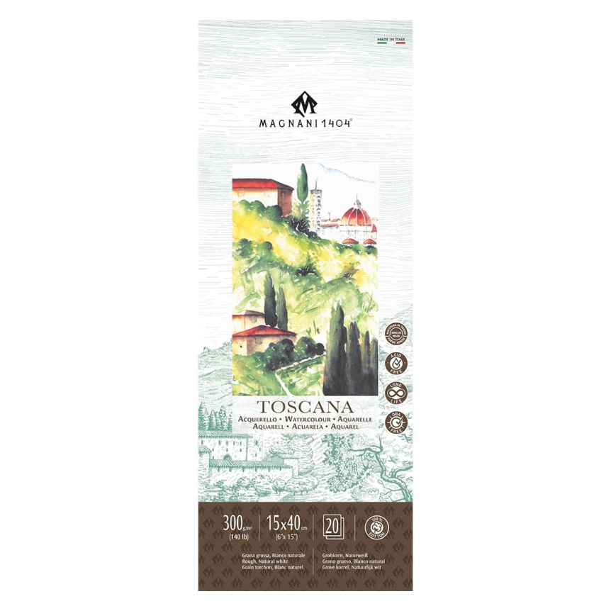 Magnani Toscana Watercolor Pad 140lb Rough - 6" x 15"