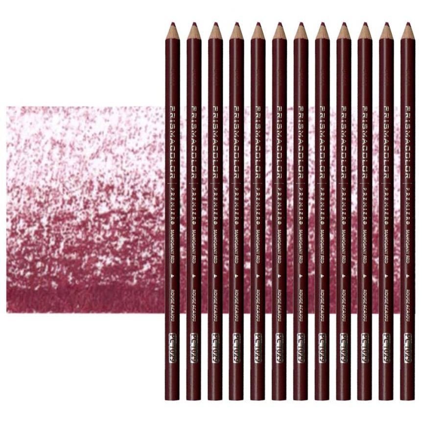 Prismacolor Premier Colored Pencils Set of 12 PC1029 - Mahogany Red	