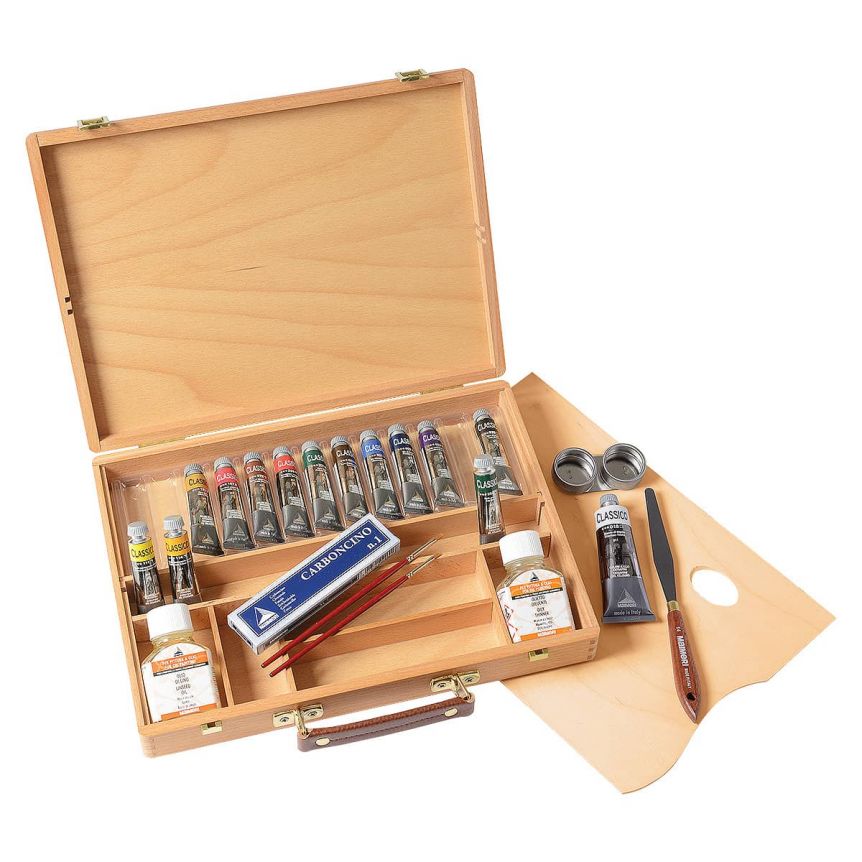 Maimeri Classico Oil 20ml Set of 13 Wood Box Painting Set