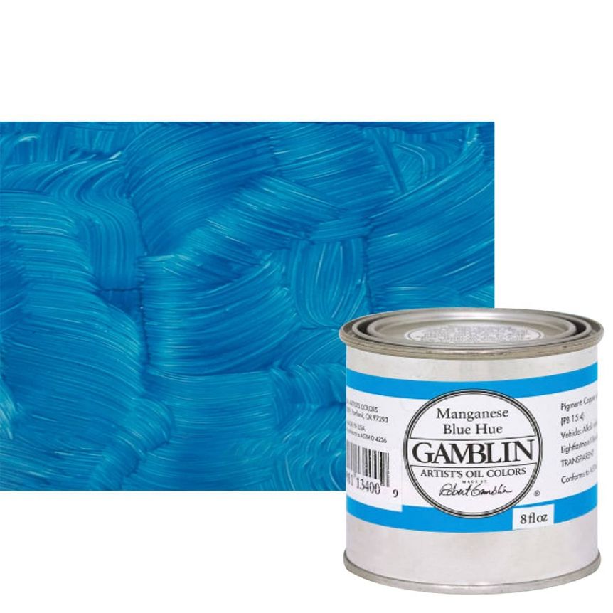 Gamblin Artists Oil - Manganese Blue Hue, 8oz Can