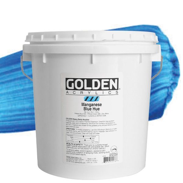 GOLDEN Heavy Body Acrylics - Manganese Blue Hue, Gallon