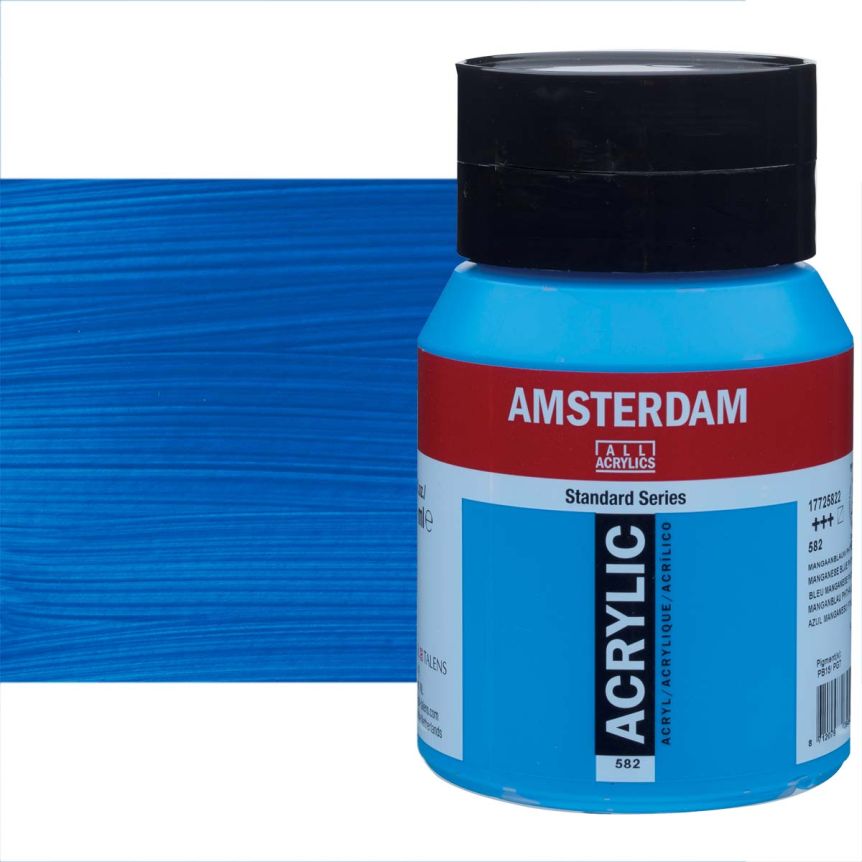 Amsterdam Standard Series Acrylic Paint - Manganese Blue Phthalo, 500ml Jar