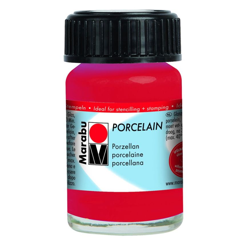 Marabu Porcelain Paint, Cherry 15ml Bottle