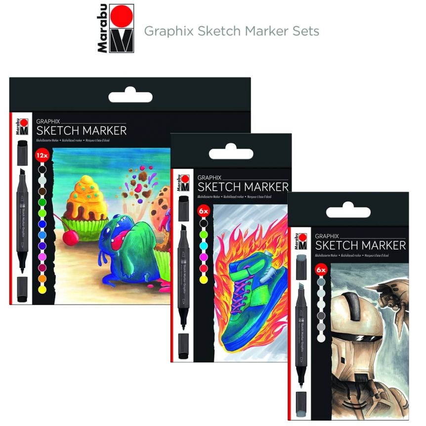 Marabu Graphix Sketch Marker Sets 