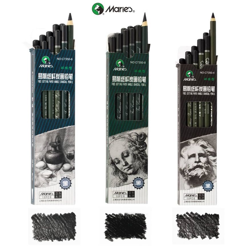 Marie's Charcoal Pencils extra Soft / Soft / Medium Art - Temu