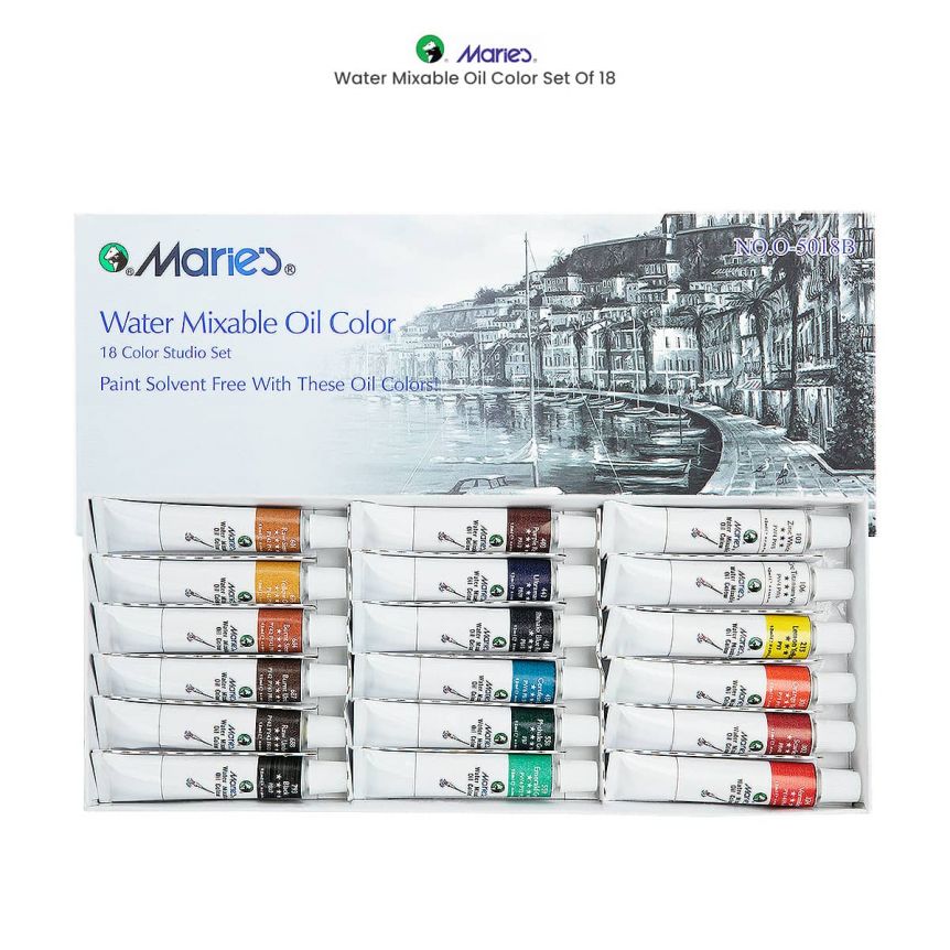 Water Soluble Oil Colors Set of 18, 12 ml 