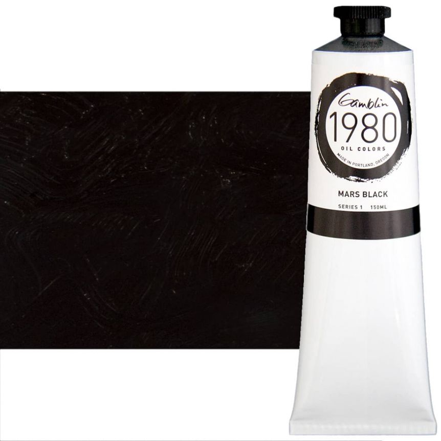 Gamblin 1980 Oil Colors - Mars Black, 150ml Tube