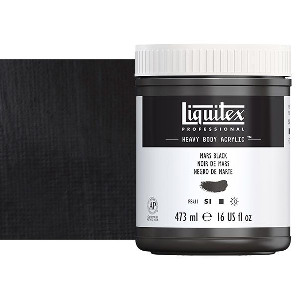Liquitex Professional Heavy Body Acrylic Color, 16 oz. Jar, Mars Black