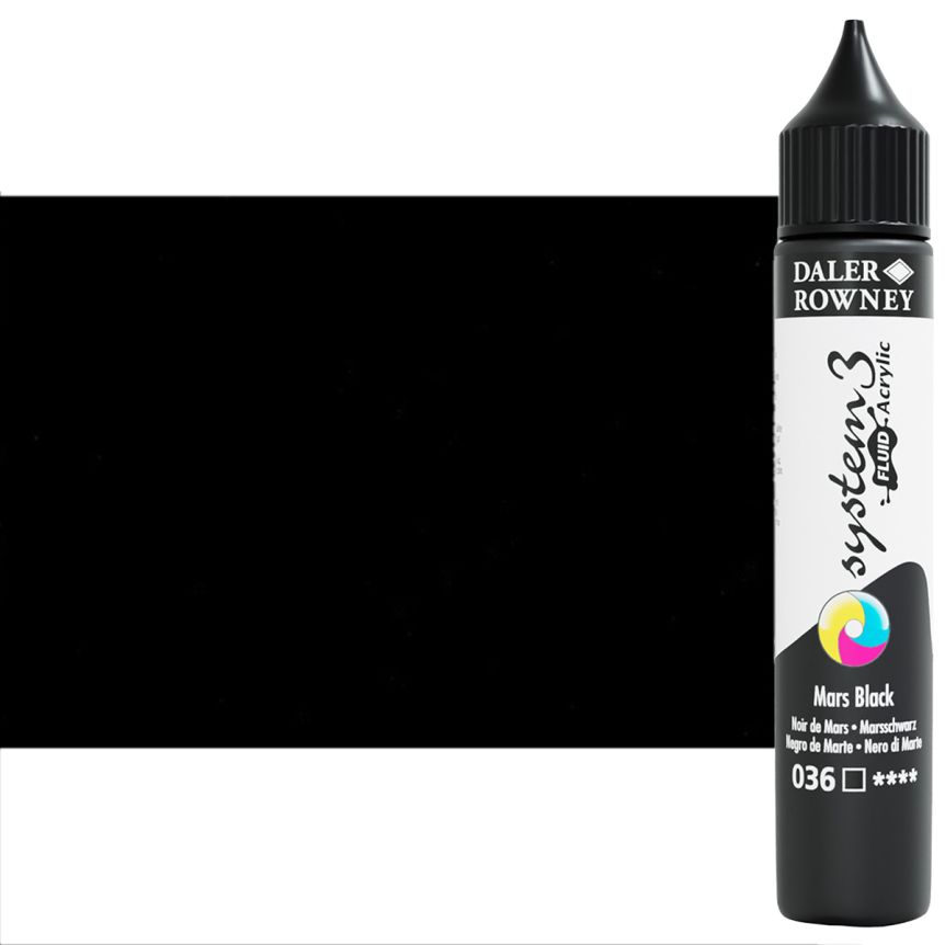 Daler Rowney System 3 Acrylic Paint 1 Litre (Mars Black)