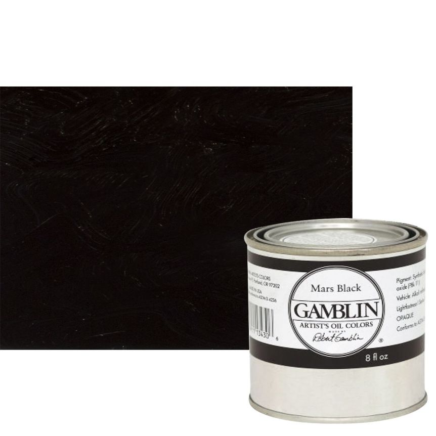 Gamblin Artists Oil - Mars Black, 8oz Can