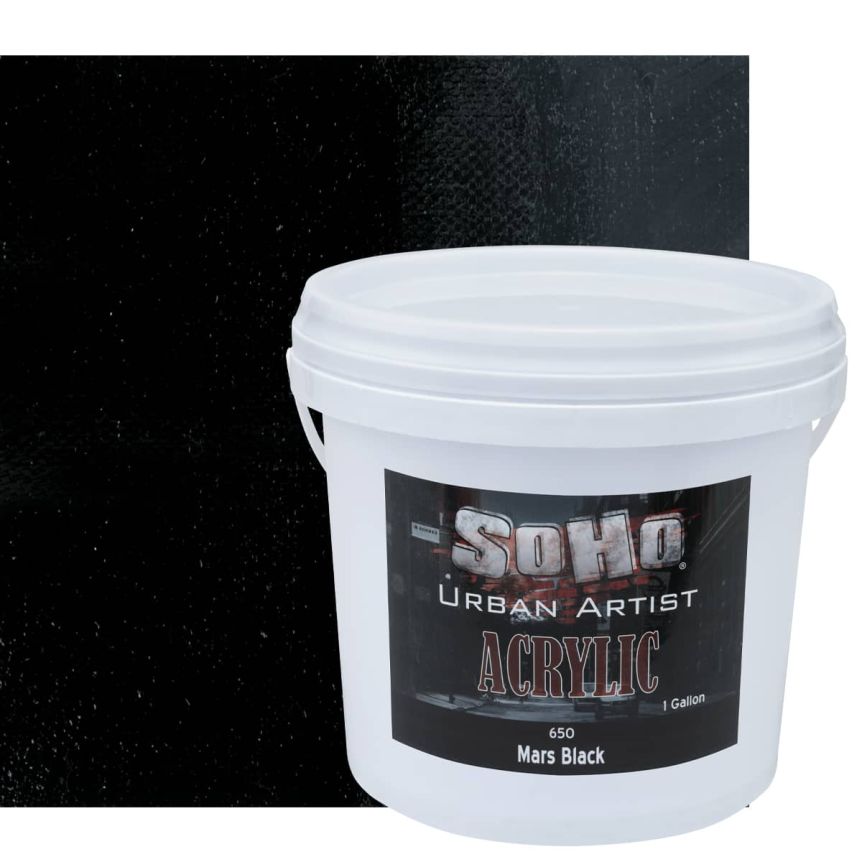 SoHo Urban Artists Heavy Body Acrylic - Mars Black, 1 Gallon