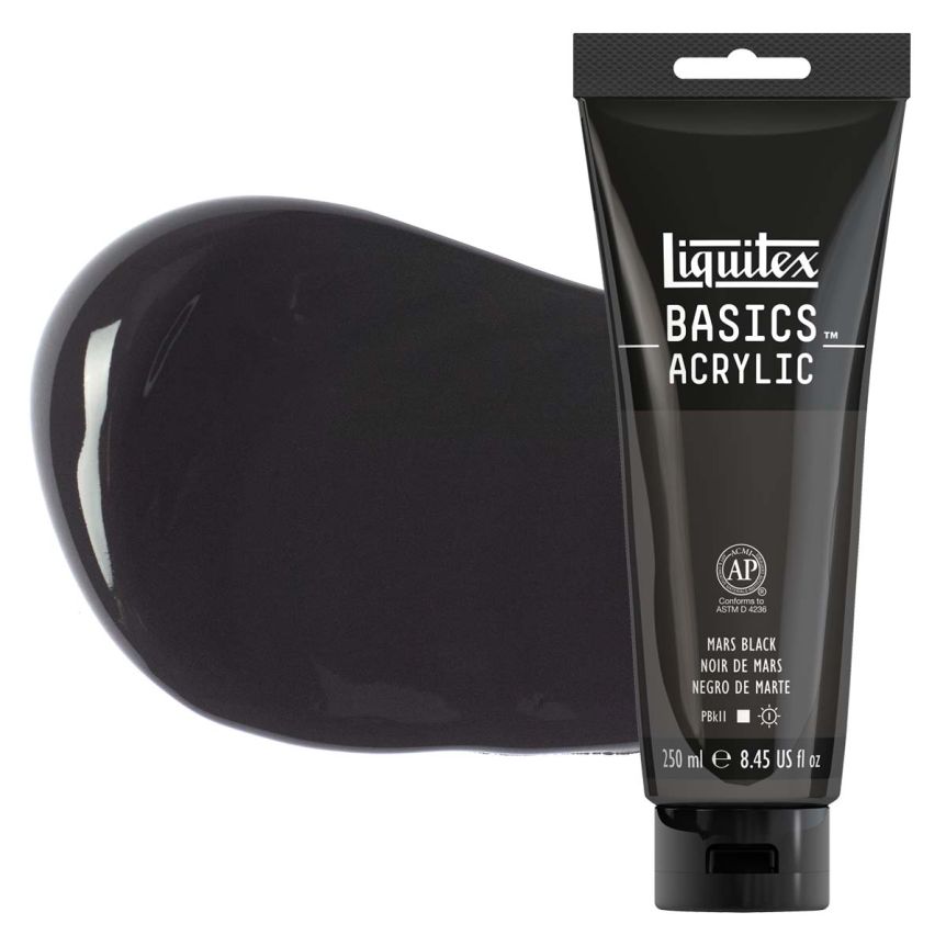 Liquitex Basics Acrylic Paint - Mars Black, 250ml Tube