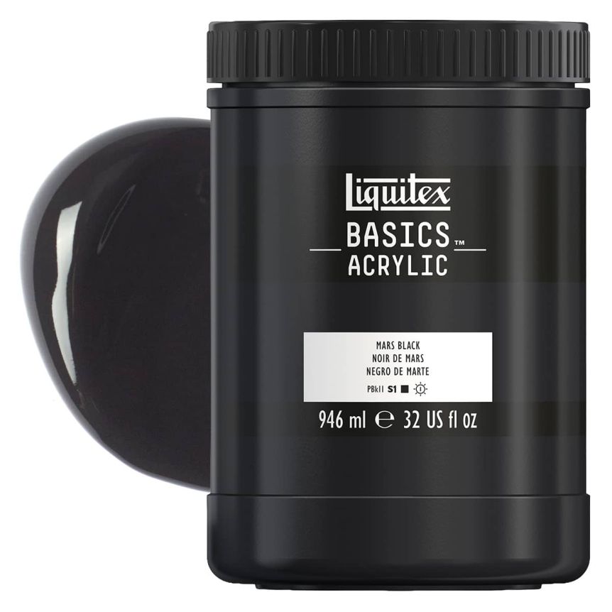 Liquitex Basics Acrylic Paint - Mars Black, 32oz Jar