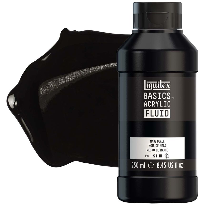 Liquitex BASICS Acrylic Fluid - Mars Black, 250ml Bottle