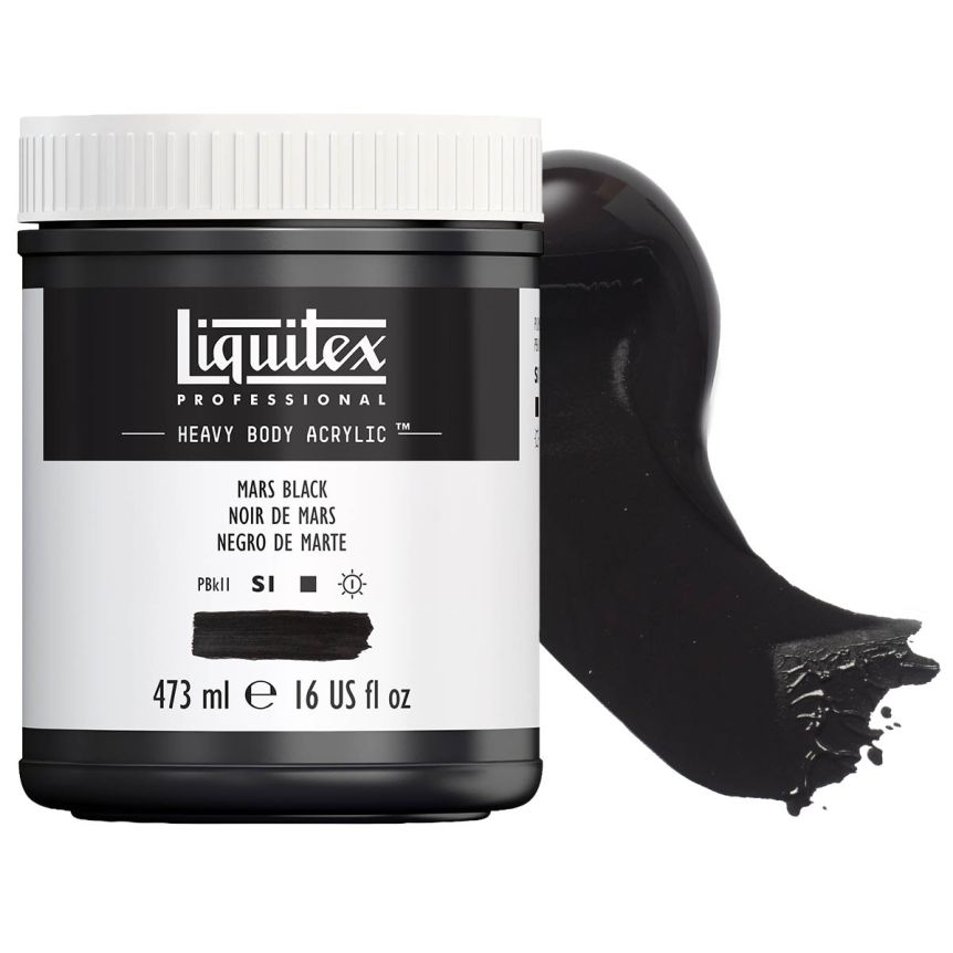 Liquitex Heavy Body Acrylic - Mars Black, 16oz Jar