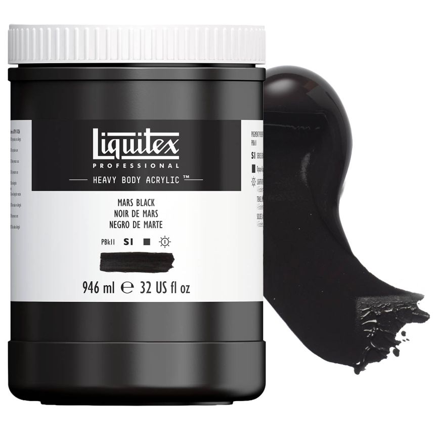 Liquitex Heavy Body Acrylic - Mars Black, 32oz Jar