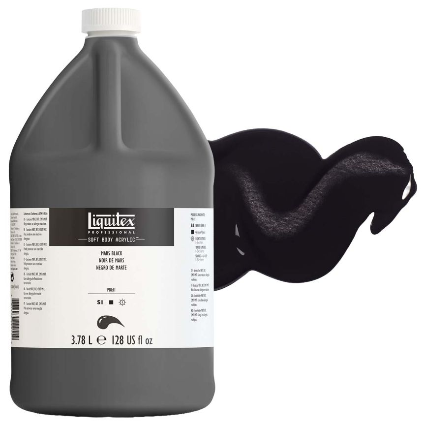Liquitex Professional Soft Body Acrylic - Mars Black, Gallon Jug