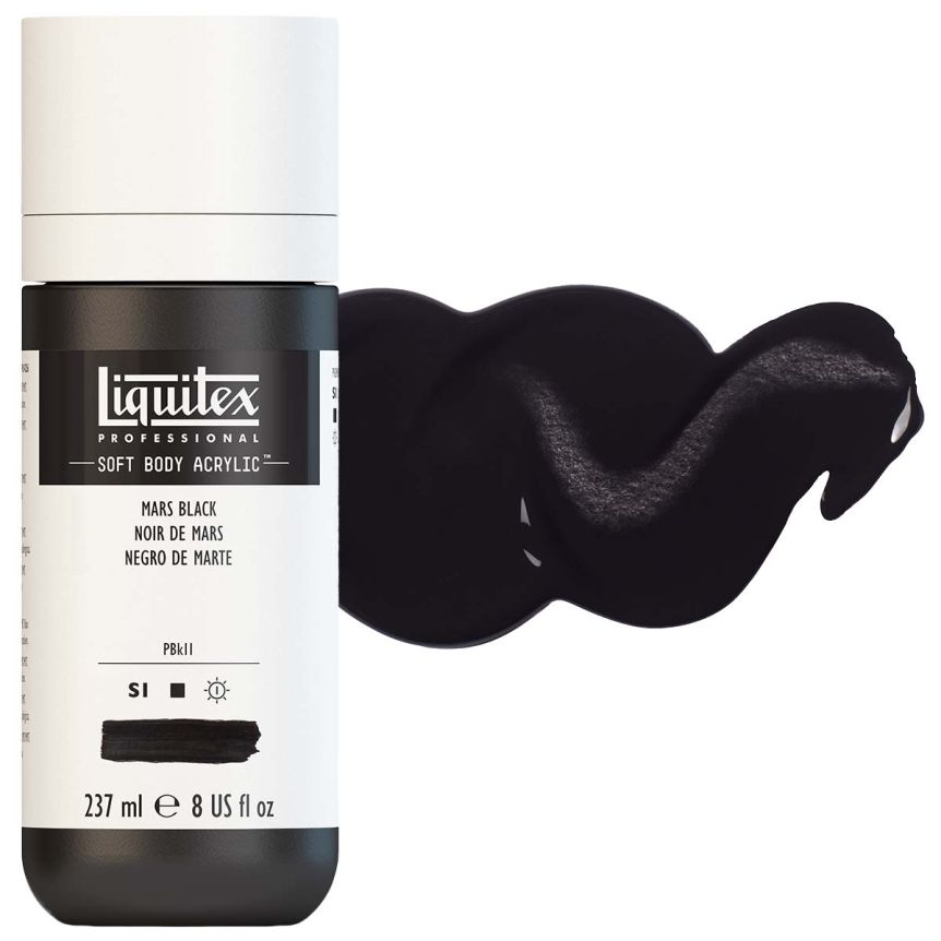 Liquitex Professional Soft Body Acrylic - Mars Black, 8oz Bottle