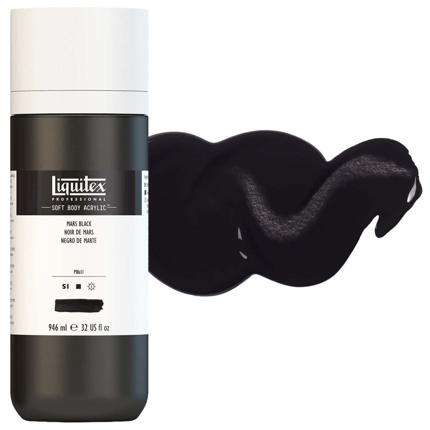 Liquitex Professional Soft Body Acrylic - Mars Black, 32oz Bottle