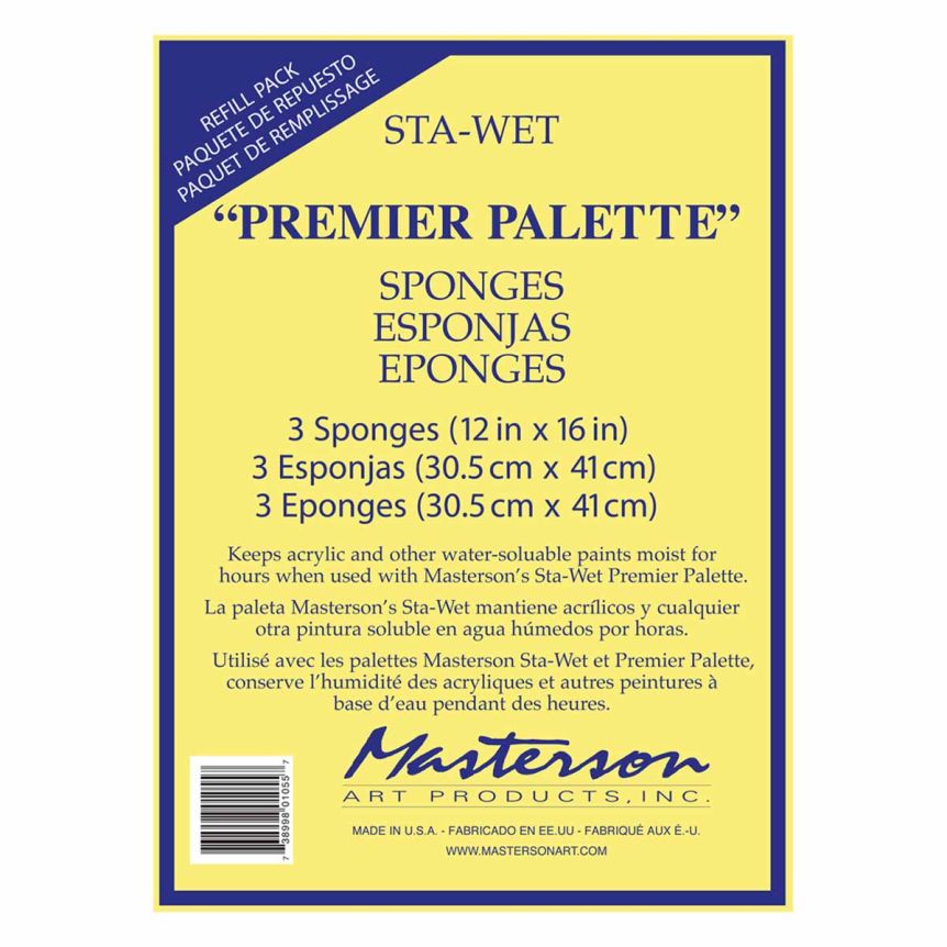 Masterson Sta-Wet  Premier Palette Sponge Refills Pack of 3