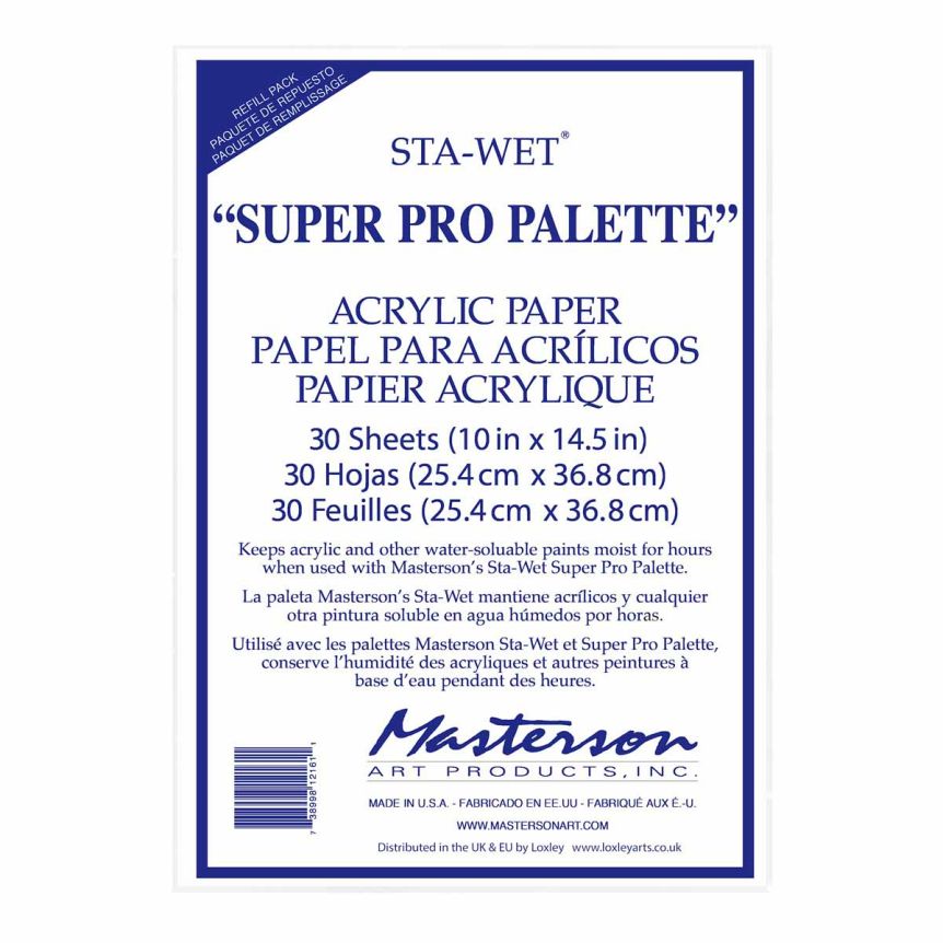 Masterson Sta-Wet Super Pro Acrylic Paper Refill, 10"x14.5" (30-Pack)