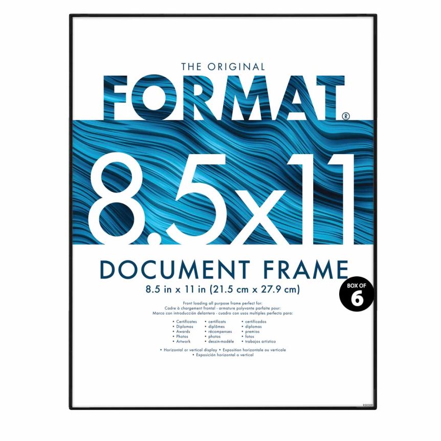 MCS Format Frame - Black, 8.5" x 11" (Box of 6)