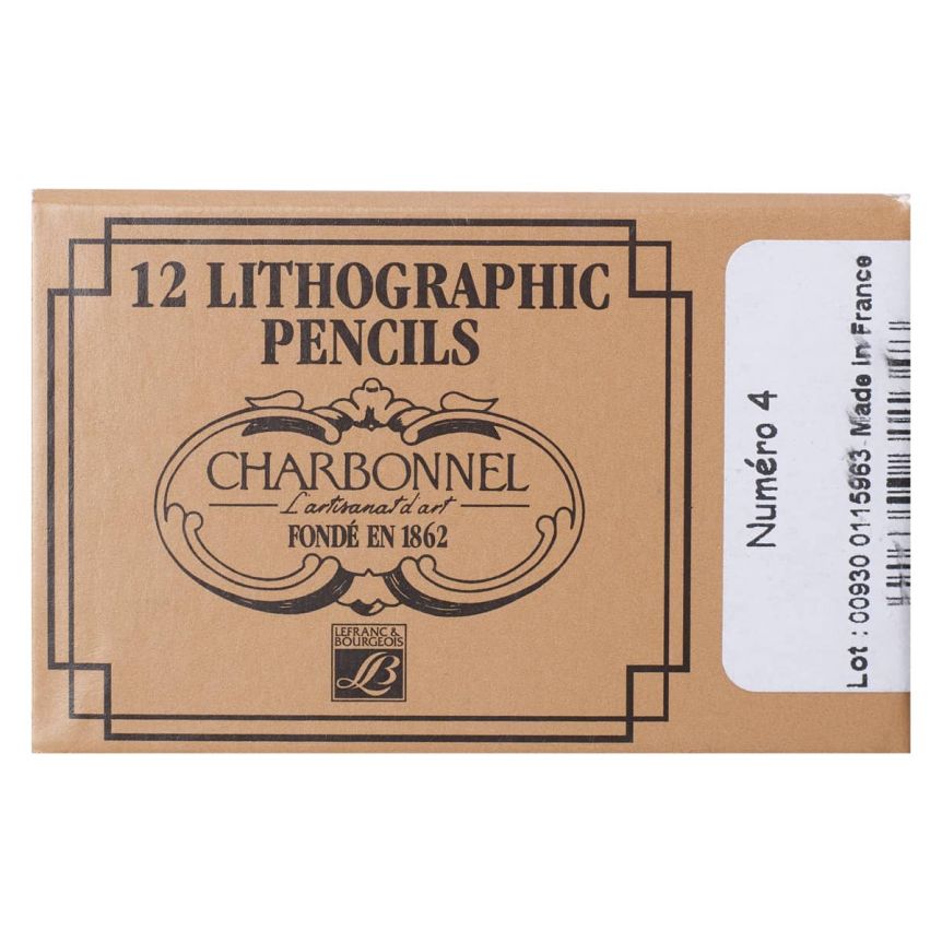 Charbonnel Lithographic Crayon - N04 Medium Soft Black, 12 Count