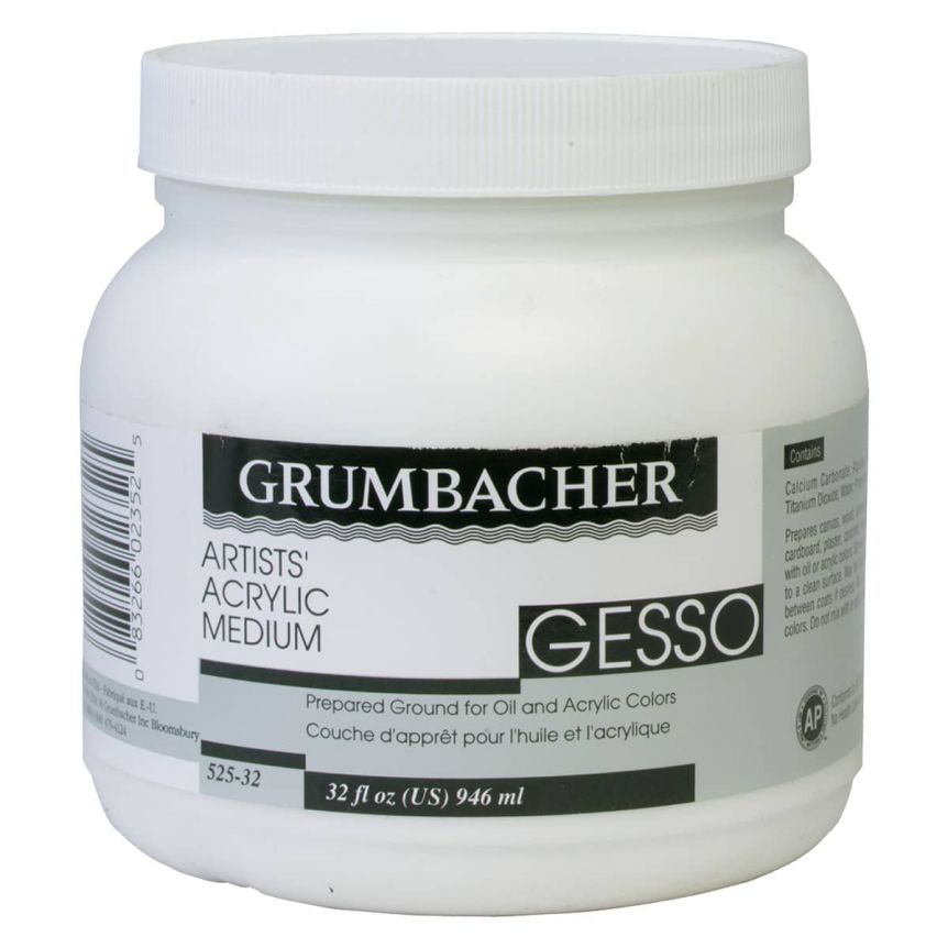 Grumbacher Acrylic Medium - Gesso, 32oz