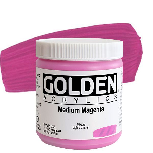 GOLDEN Heavy Body Acrylic 8 oz Jar - Medium Magenta