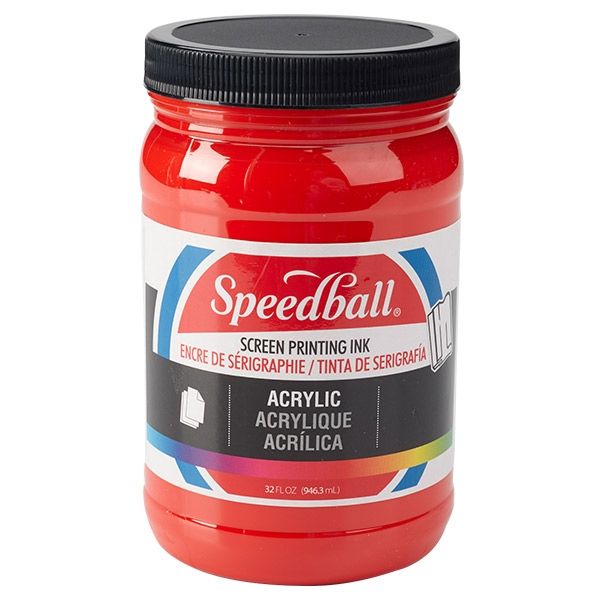 Medium Red 32oz Jar Speedball Acrylic Screen Printing Ink  