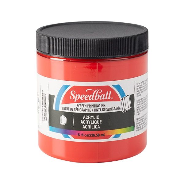 Medium Red 8oz Jar Speedball Acrylic Screen Printing Ink 