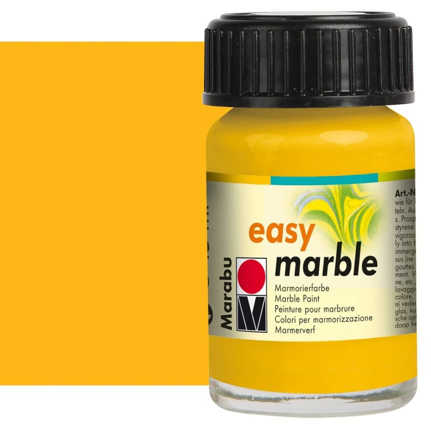 Marabu Easy Marble Color Medium Yellow Paint, 15ml