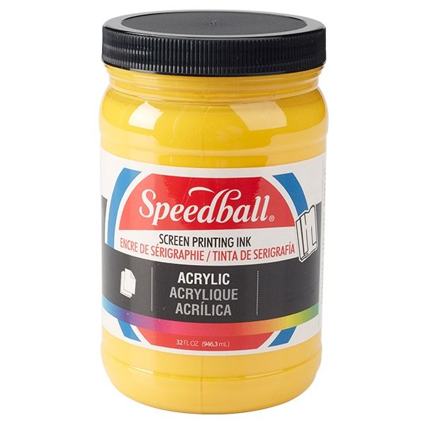 Medium Yellow 32 oz Jar Speedball Acrylic Screen Printing Ink 
