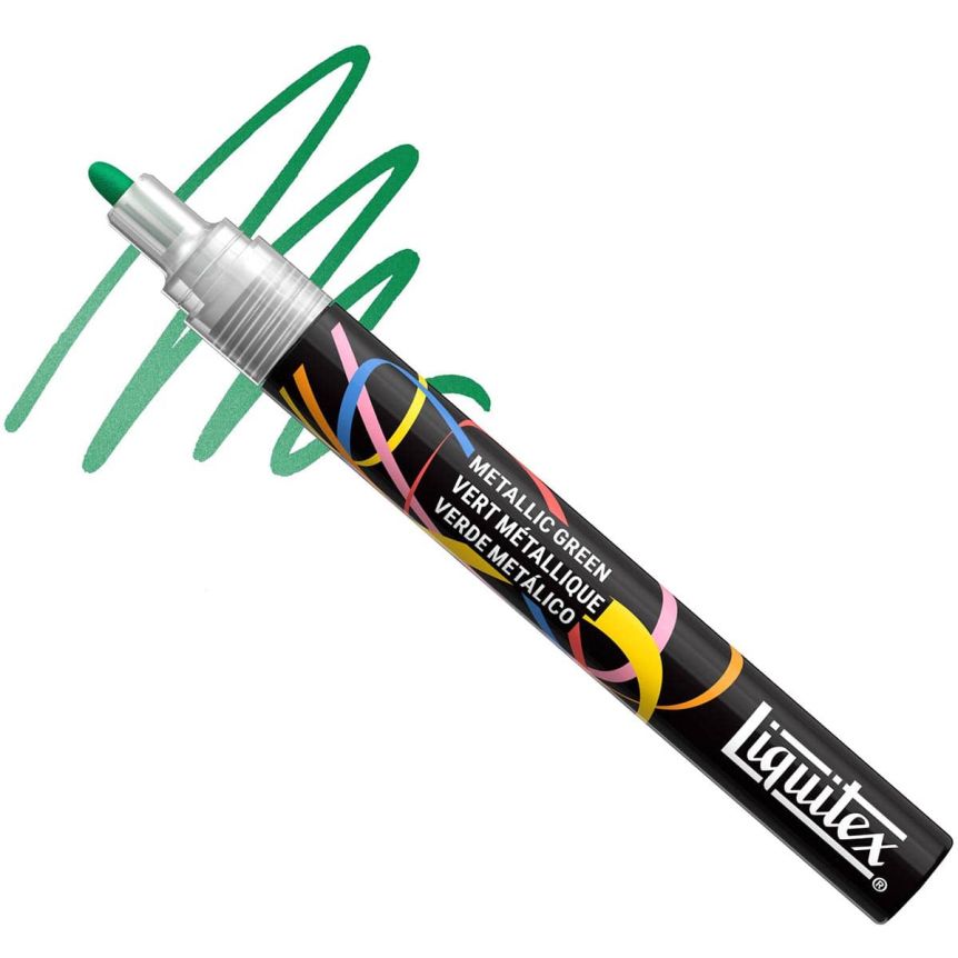 Liquitex Marker - Metallic Green, Bullet Tip, 2 mm