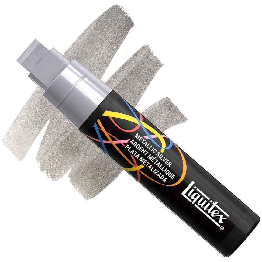 Liquitex Marker - Metallic Silver, Wide Chisel, 15 mm