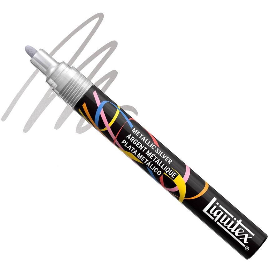 Liquitex Marker - Metallic Silver, Bullet Tip, 2 mm