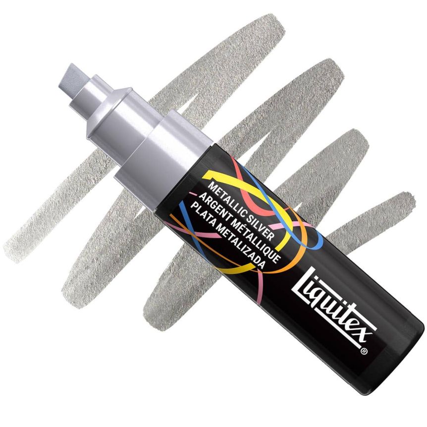 Liquitex Marker - Metallic Silver, Chisel Tip, 8 mm