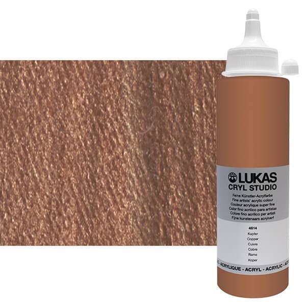 Cryl Studio Acrylic Paint - Metallic Copper, 250ml Bottle