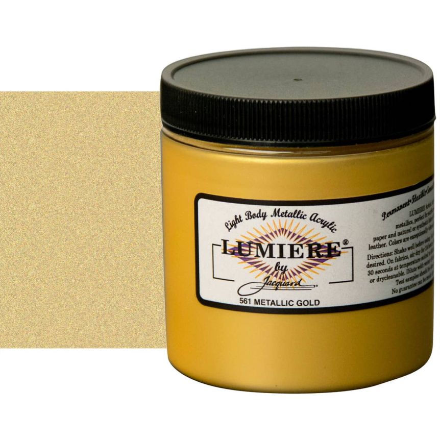Jacquard Lumiere Fabric Color - Metallic Gold, 8oz Jar